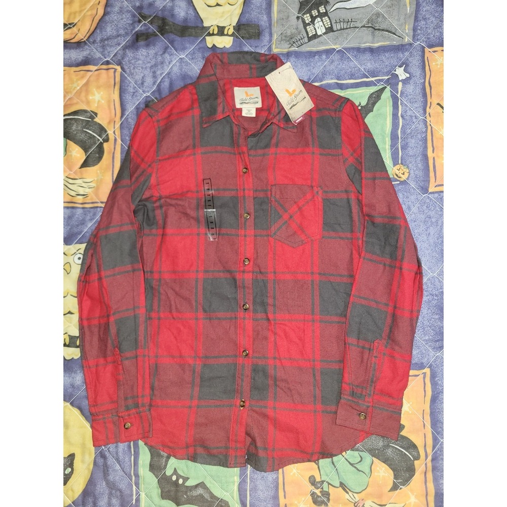 NWT‎ Field And Stream Shirt Womens Small Classic Flannel Woodbury Plaid Red